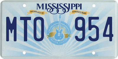 MS license plate MTO954