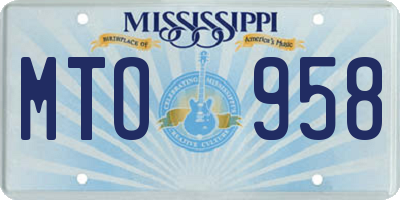 MS license plate MTO958