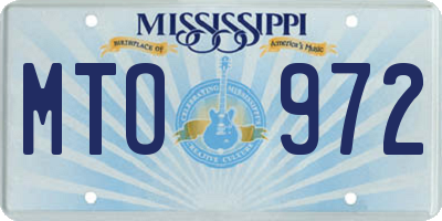 MS license plate MTO972