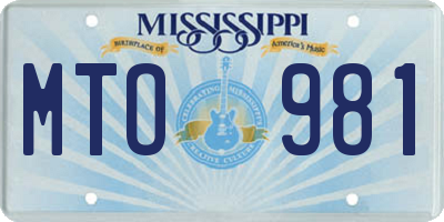 MS license plate MTO981