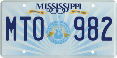 MS license plate MTO982