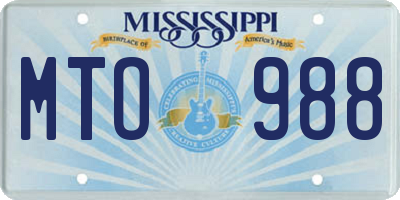 MS license plate MTO988