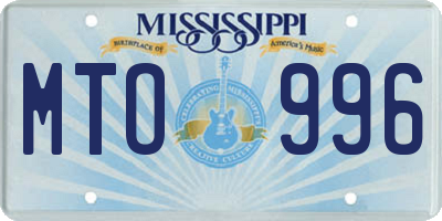 MS license plate MTO996