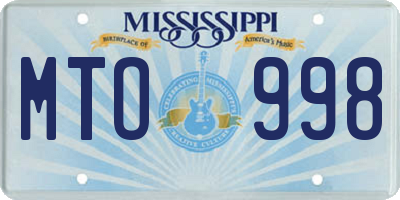 MS license plate MTO998