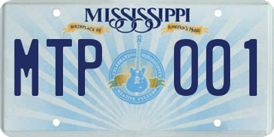 MS license plate MTP001