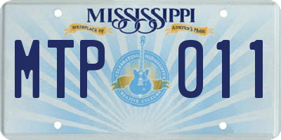 MS license plate MTP011