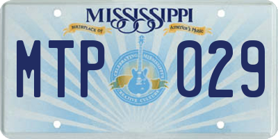 MS license plate MTP029