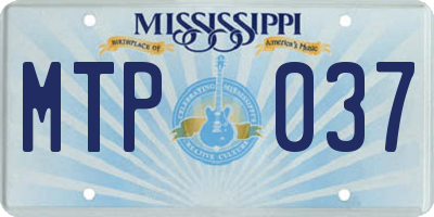MS license plate MTP037