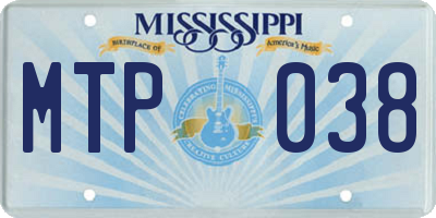 MS license plate MTP038