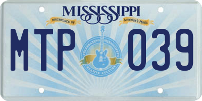 MS license plate MTP039
