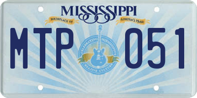 MS license plate MTP051