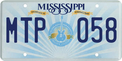 MS license plate MTP058