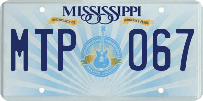 MS license plate MTP067