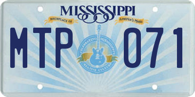 MS license plate MTP071