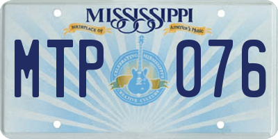 MS license plate MTP076