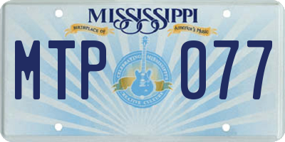MS license plate MTP077