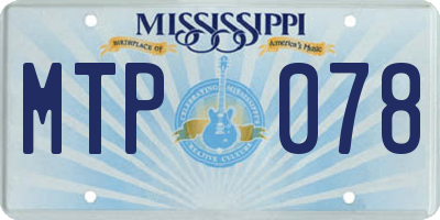 MS license plate MTP078