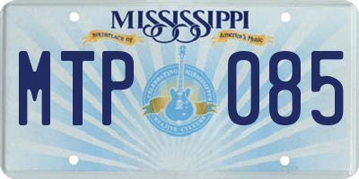 MS license plate MTP085