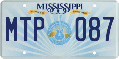 MS license plate MTP087