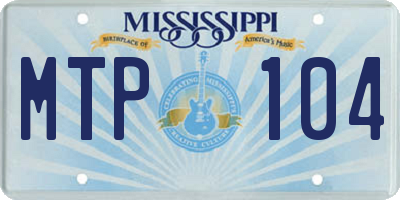 MS license plate MTP104