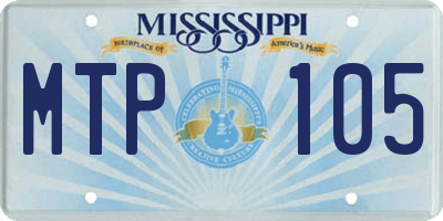 MS license plate MTP105