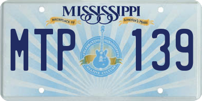 MS license plate MTP139