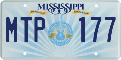 MS license plate MTP177