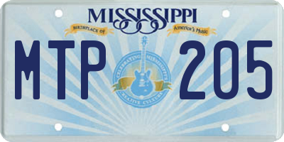 MS license plate MTP205