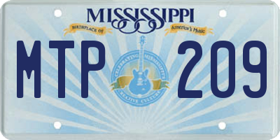 MS license plate MTP209