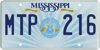 MS license plate MTP216