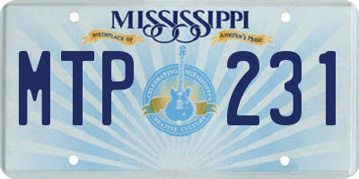 MS license plate MTP231