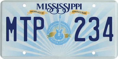 MS license plate MTP234
