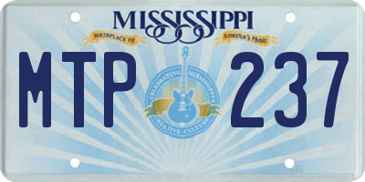 MS license plate MTP237