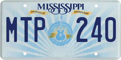 MS license plate MTP240