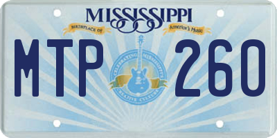 MS license plate MTP260