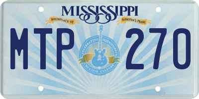 MS license plate MTP270