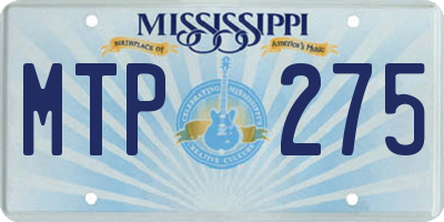 MS license plate MTP275