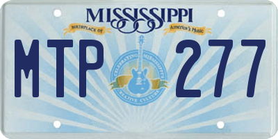 MS license plate MTP277