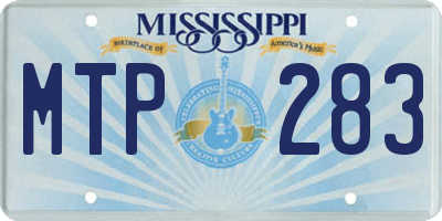 MS license plate MTP283