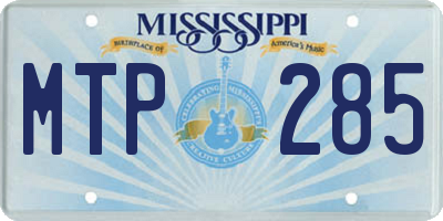 MS license plate MTP285
