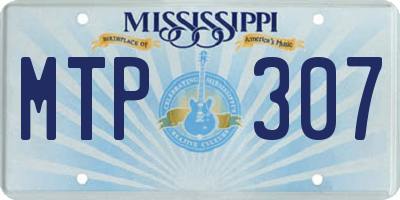 MS license plate MTP307