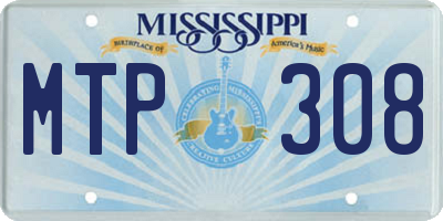MS license plate MTP308