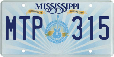 MS license plate MTP315
