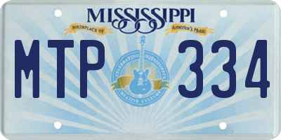 MS license plate MTP334