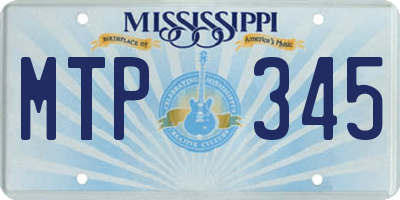 MS license plate MTP345