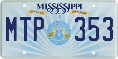 MS license plate MTP353