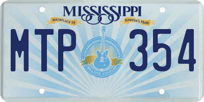MS license plate MTP354