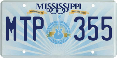 MS license plate MTP355