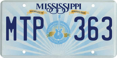 MS license plate MTP363