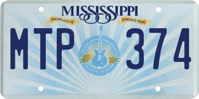 MS license plate MTP374